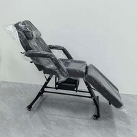 Fauteuil de beauté pliable avec trou pour le visage, roues verrouillables et tiroir de rangement, lit de massage facial inclinable pour salon et studio