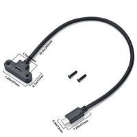 3A de alta corriente 6 núcleos USB2.0, macho y hembra, curva de 90 grados con línea deflectora de fijación de tornillo con línea de oreja