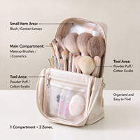 Sac vertical pour pinceaux de maquillage, grande capacité, plus de 30 emplacements, organisateur avec boucles élastiques et fermeture magnétique, logo personnalisé