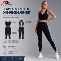 Ensemble de yoga OEM en tricot sans couture avec dos croisé, soutien-gorge de sport push-up à séchage rapide et leggings taille haute sculptants, tenue de sport pour la gym