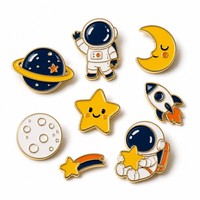 Broches en émail personnalisées, badges décoratifs en métal, accessoires mignons d'animaux de dessin animé, astronautes, pour étudiants, émaillage