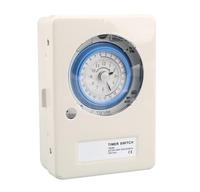 Temporizador mecánico de cuarzo 100-240V 20A, 24 horas, relé de carril Din programable, resistente al agua para exteriores, interruptor de tiempo de intervalo de 15 minutos, nuevo
