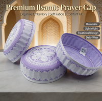 Chapeau islamique en polyester tricoté pour hommes adultes Boran, vente en gros, casquette de prière quotidienne arabe du Moyen-Orient, broderie personnalisée à la machine, Abaya