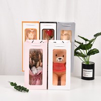 Herstellergefertigte, individuell gestaltete, luxuriöse, recycelbare Kraftpapier-Weinflaschentaschen mit eleganten Griffen für Geschenkverpackungen