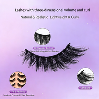 Faux cils 3D personnalisés en forme de croix, 14 paires, style européen et américain, longs, épais et bouclés