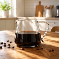 Mug à café en verre transparent réutilisable de 16 oz, grande capacité avec poignée, résistant à la chaleur, conforme LFGB, pour thé et eau