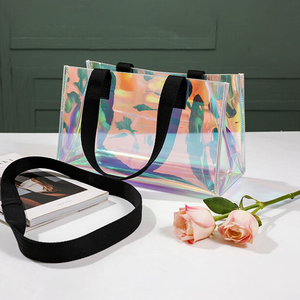 Bolsa de Mano de PVC Holográfica con Logotipo Personalizado, Bolsa de Compras Impermeable, Bolso de Hombro para la Playa, Viajes y Uso Diario - Product Image 1