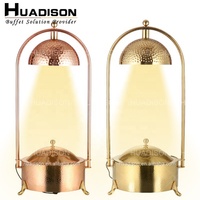 Huadison Fournitures de restauration Équipement de cuisine Or rose Double chauffage Suspendu Chauffe-plat Ensemble de buffet