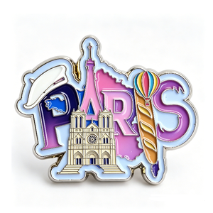 Broche Souvenir de Paris en Métal, Forme Irrégulière, Émail Dur, Alliage de Zinc, Design Lettre, Article de Collection - Product Image 6