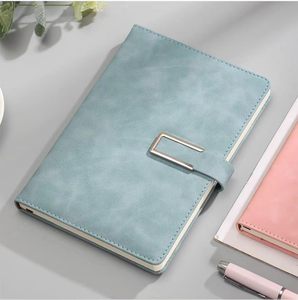 Custom A5 Blank/Line Soft <b>Leather</b> 100 <b>Sheets</b> Colorful Vintage Journal Pu <b>Leather</b> Notebook With Pen Holder - Product Image 3