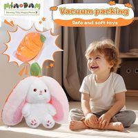 Boneka Kelinci Lucu, Boneka Kelinci Paskah Imut dan Lembut yang Dapat Berubah Menjadi Boneka Buah Kelinci, Bantal Wortel Stroberi
