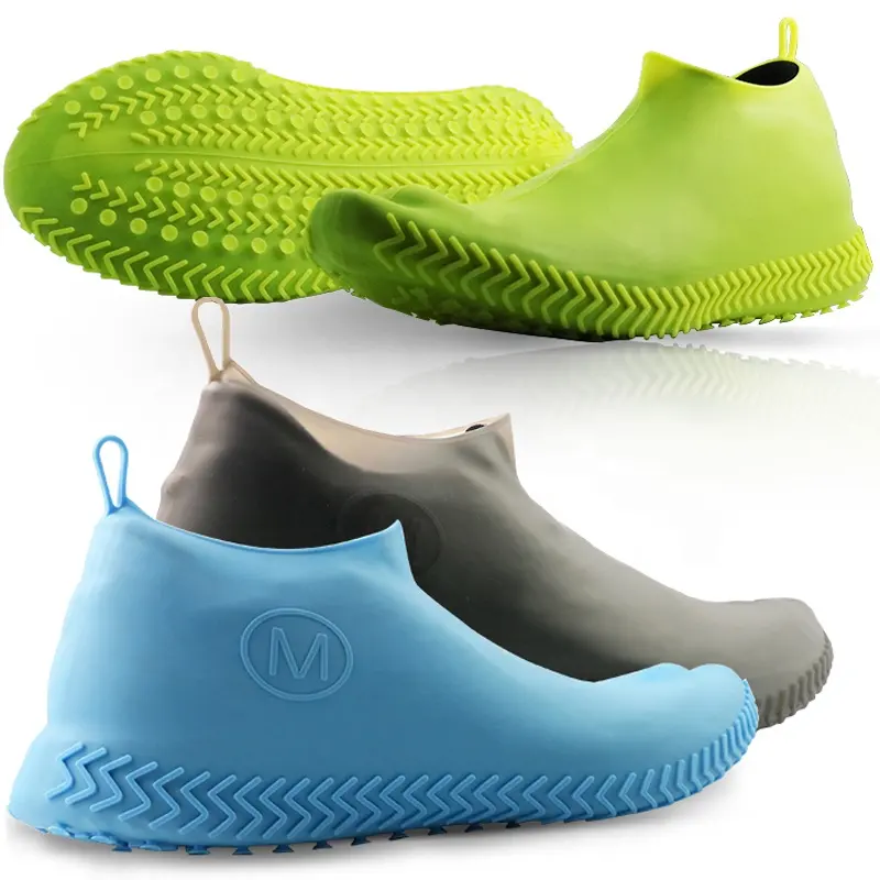 ユニセックスシリコン防水靴カバー保護雨泥靴滑り止め再利用可能なシリコン防水靴カバー靴下雨用
