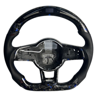 Volant en fibre de carbone forgée avec LED, adapté aux Volkswagen Golf MK7 MK7.5 MK6 MK5 MK4 GTI Polo GTS GTD GTE R Passat R-Line