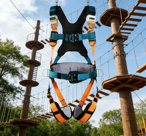 ชุดสายรัดนิรภัยโพลีเอสเตอร์คุณภาพสูงสำหรับปีนต้นไม้ ป้องกันการตกจากที่สูง ทำงานที่สูง ปีนหน้าผา เข็มขัดนิรภัยแบบเต็มตัว - Product Image 6