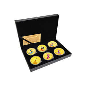 6 designs de pièces de monnaie commémoratives en or plaqué or double face, style dessin animé américain, Donald Duck, <span class=keywords><strong>Minnie</strong></span> Mouse, Goofy, style anime - Product Image 2