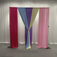 Wintina personnalisé réglable aluminium tuyau mariage arc toile de fond support élégant métal rideau tuyau drapé pour la décoration de mariage