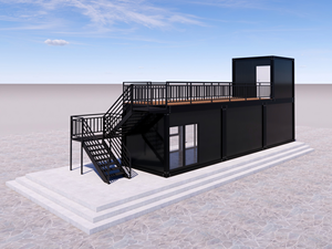 Casa Contenedor de 2 Pisos, Estructura Móvil Desmontable de Acero Galvanizado, Fácil Montaje, Paredes de Vidrio, Terraza, Hotel Contenedor - Product Image 6