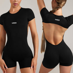 Conjunto personalizado de nylon para gimnasio, ropa de Yoga de una pieza, ropa deportiva, <span class=keywords><strong>monos</strong></span> de una pieza, <span class=keywords><strong>monos</strong></span> sin espalda para <span class=keywords><strong>mujer</strong></span> - Product Image 6