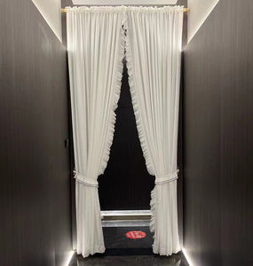 ستائر للمنزل بنمط زهور كريم قماش كتان ستائر منزلية ضمادات تتضمن ملحقات معالجة - Product Image 5