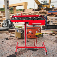Chariot de travail mobile avec 4 roues pivotantes, table à outils, capacité réglable en hauteur et en largeur avec tiroir, 220 LBS