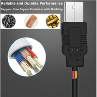 5-poliges Mini-USB 2.0-Kabel 90 Grad links abgewinkelt, Mini-USB-B-Stecker