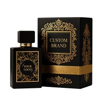 Parfums de luxe LF Private Label Dubai Royal Baroque Gold Foil OEM Logo personnalisé Bouteille noire mate Oud intense Safran EDP ODM