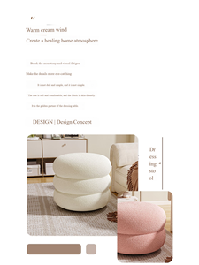Sgabello da salotto di alta qualità adatto per camere da letto in stile moderno tavolino da caffè in tessuto Pouf - Product Image 5