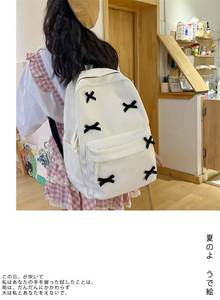 Sac à dos en velours côtelé pour fille, style INS, mignon et doux, avec broderie, sac à dos personnalisé, grande capacité, décontracté, voyage, étudiant - Product Image 5