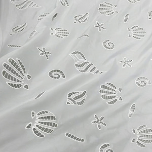 Tessuto in Pizzo di Cotone Puro Stile Spiaggia con Ricamo a Conchiglia e Stella Marina Tagliato al <span class=keywords><strong>Laser</strong></span> per Abiti e Gonne - Product Image 2