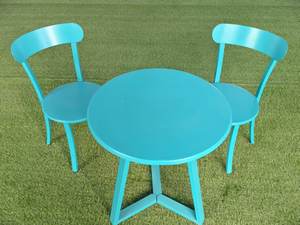 हल्के मजबूत 3 पीसी लोहे के बिस्ट्रो सेट आउटडोर डाइनिंग सेट प्रीमियम पैटिको फर्नीचर कारखाने की कीमत बड़ी पदोन्नति - Product Image 4