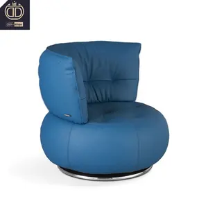 Rochebobois döner vurgu sandalye oturma odası mobilya lüks kanepe mavi modern İtalyan lüks tasarımcı döner koltuk