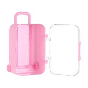 Mini Suitcase Fashion Plastic Miniature Trolley Box Lovely Small Trunk Jewellery Box DIY Dollhouse Decoration Accessories