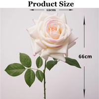 Vente en gros de fleurs artificielles de haute qualité au toucher réel, roses en latex blanc et rose poudré, centres de table pour mariage et décoration de la maison