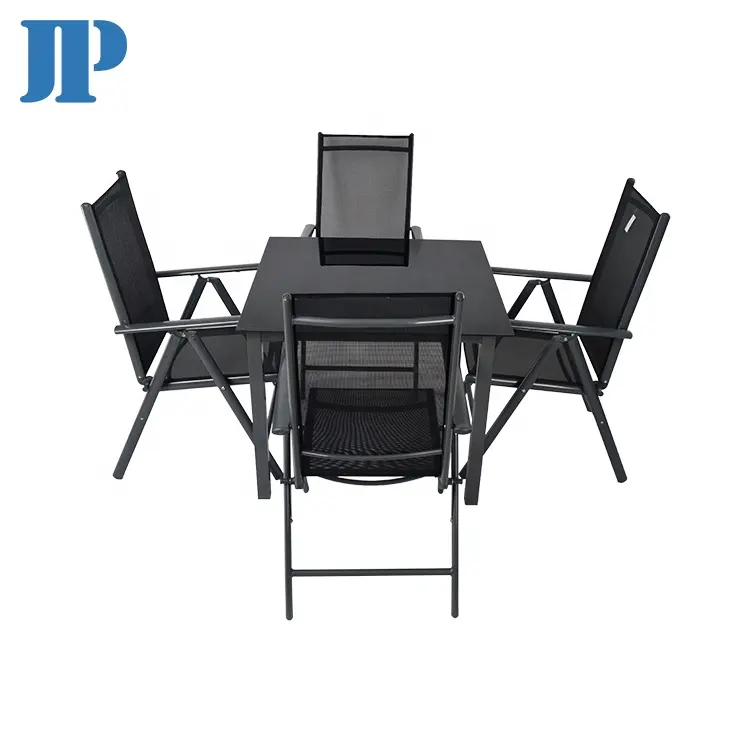 Ensemble de 5 meubles pliants en Aluminium, Table à manger et chaises carrés, prix de gros