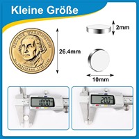 Aimants en néodyme N35 pour réfrigérateur - 10x2mm - Extra puissants (50kGmm) - Pour tableau blanc, panneau d'affichage, artisanat