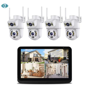 Icsee 4CH không dây NVR Kit an ninh máy ảnh ống kính kép 6MP chuyển động của con người mạng báo động máy ảnh với 10.1 inch cảm ứng màn hình Màn hình - Product Image 3