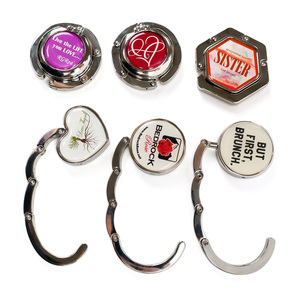 Có Thể Gập Lại Epoxy Xách Tay Kẽm Hợp Kim Purse Túi Xách Túi Móc Áo Móc Với Logo Tùy Chỉnh Của Bạn - Product Image 3