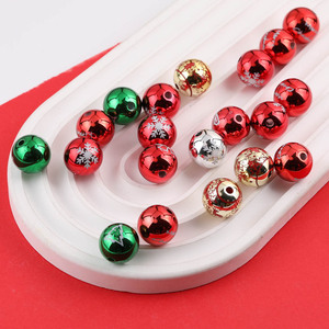 Mixed Christmas <b>Acrylic</b> Beads Snowman Print Round And Cube Shapes For Jewelry Making DIY Accessories 37086 - Product Image 4