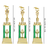 Trofeos de Equitación Personalizados con Logotipo, Plástico Chapado en Oro, Premios para Competencias de Equitación con Impresión UV