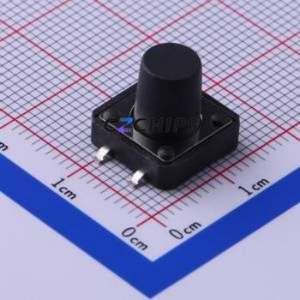 TS-1103S-B-O Tactile Switch SMD-4P,12x12mm Switch Single Pole Single Throw Round Button 1.6N Vertical Mount - Product Image 1