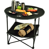 Table pliante ronde en fer pour barbecue, pique-nique et camping transfrontalier, mobilier d'extérieur minimaliste personnalisable