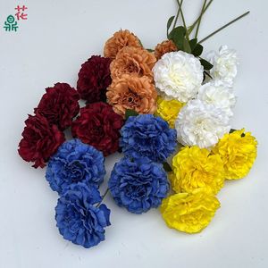 Flores de Peonía Artificiales de Seda con 4 Cabezas, Decoración de Boda Hecha a Mano en China - Product Image 1