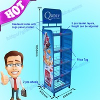 Peinture couleur dans les points de vente personnalisés magasin de détail étagères en fil de métal présentoirs pour croustilles support pour collation