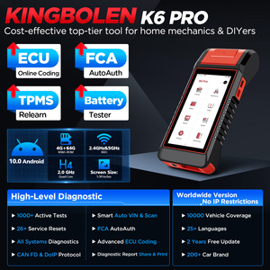 เครื่องมือซ่อมรถยนต์อัตโนมัติ Kingbolen K6 PRO ระบบเต็มรูปแบบ พร้อมฟังก์ชัน TPMS รีเซ็ตได้ 26 รายการ อัปเดตซอฟต์แวร์ฟรี 2 ปี - Product Image 2