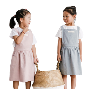 Delantal de Pintura para Niños Personalizado, Lavable y Reutilizable, Delantal de Algodón sin Mangas para Niñas con Bolsillos en la Cintura, Logotipo Personalizado, Venta al por Mayor OEM - Product Image 1