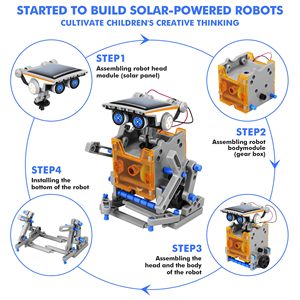 Kit de création de robot solaire STEM 13-en-1, DIY, pour les enfants de 8 à 12 ans, jouet éducatif scientifique pour garçons et filles, robotique solaire à construire - Product Image 2