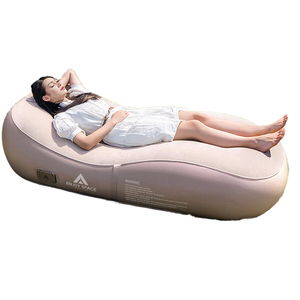Canapé gonflable électrique en tissu peluche avec pompe intégrée pour usage extérieur et intérieur, idéal pour la pause déjeuner - Product Image 1