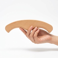 Planche Gua Sha en bois brun naturel Faye, certifiée ROHS, gratteur de massage en bois pour le visage et le corps, drainage lymphatique