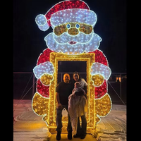 Mayorista Impermeable Personalizado Marco de Fotos Grande Motivo Luces 2D LED Navidad Papá Noel Fotomatón para Exhibición de Navidad al Aire Libre