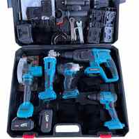 Offre professionnelle disponible pour le kit d'outils électriques combinés MKT, ensemble de 4 outils, perceuses sans fil 20V, batterie